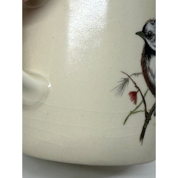 VTG Bird Coffee Mug Set of 3 Goldfinch, Cardinal Chickadee, Cream & Green, 4.75" - Picture 2 of 11